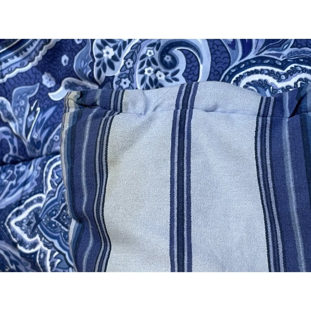 Lauren Ralph Lauren Putney Blue Paisley Comforter Full/Queen Pillow Sham Cotton